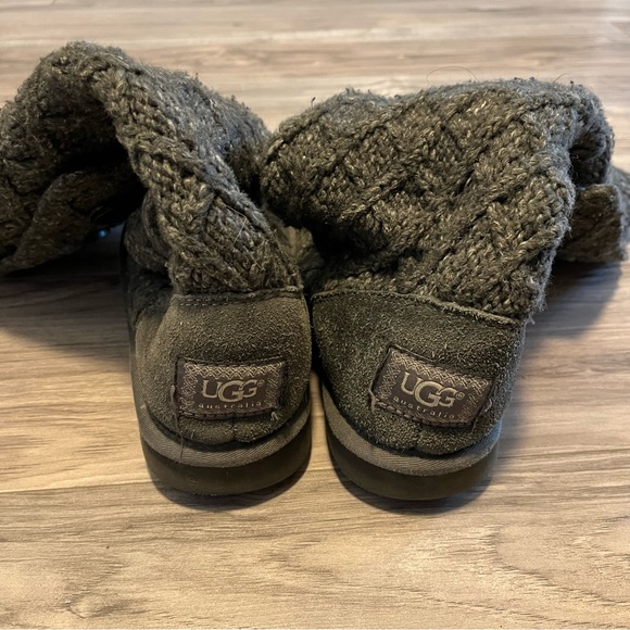 UGG Australia 3066 Lattice Cardy Knit Tall Fold Over Gray Boots Womens Size 7 - Picture 6 of 6